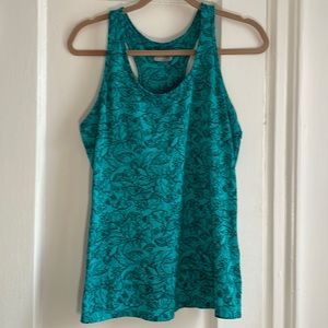 FILA Teal Floral Athletic Top w/ Built-in Bra | Size LG